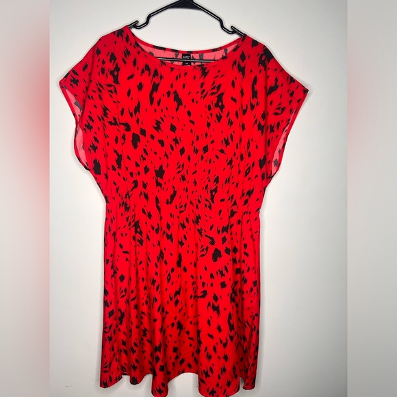 Emery Rose women’s top 1X Red Ruffle Button Cotton - Picture 2 of 5